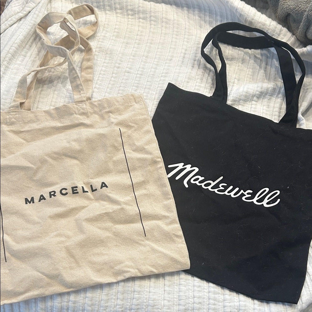 Madewell and Marcella Tote Bag Duo - Black and Tan